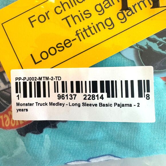 New with Tags* Posh Peanut x Hot Wheels  Monster Truck Long Sleeve PJs - 2T - Picture 4 of 5